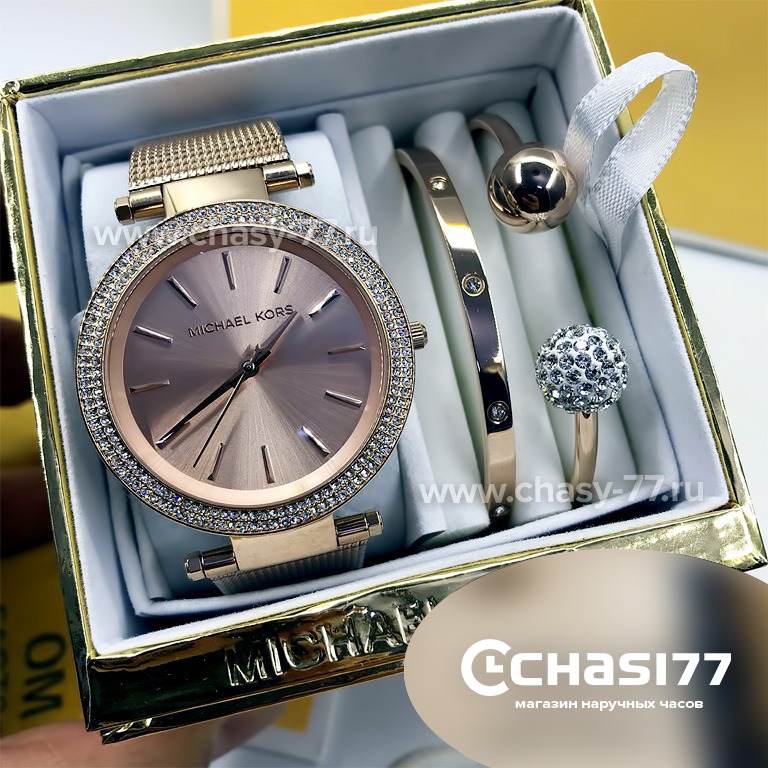 Копия часов Michael Kors - подарочный набор с браслетом (10208), купить по цене 8 100 руб.